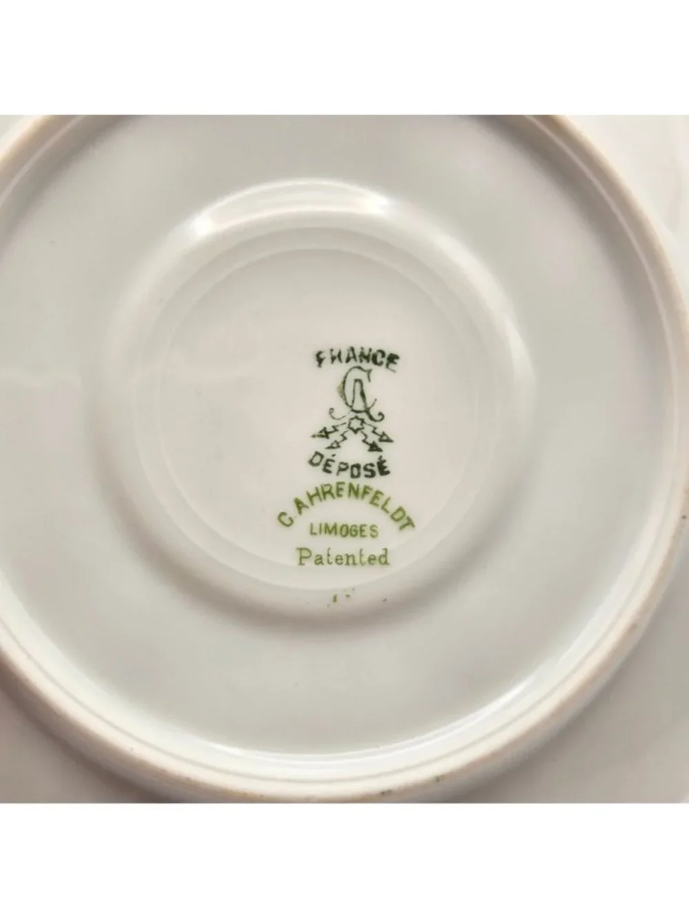 Ahrenfeldt Limoges Blue & Pink Tea Cup & Saucer Floral Made In France